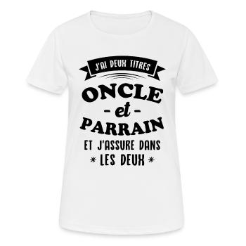 Onkel und Pate - Frauen T-Shirt atmungsaktiv - Weiß - Vorne - AI Model Female 172 dark (172cm)