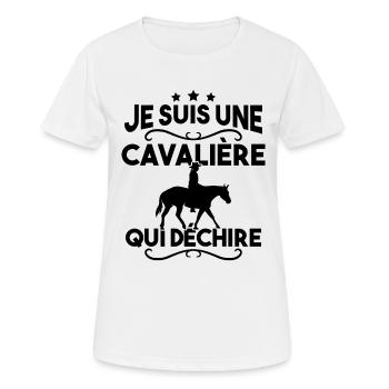 Je suis une cavalière qui déchire - T-shirt respirant Femme - blanc - Devant - AI Model Female 172 dark (172cm)