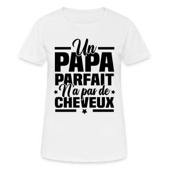 Un papa parfait n'a pas de cheveux - T-shirt respirant Femme - blanc - Devant - AI Model Female 172 dark (172cm)