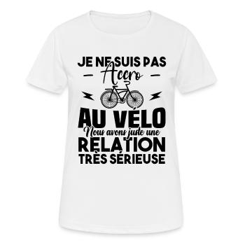 Je ne suis pas accro au vélo - T-shirt respirant Femme - blanc - Devant - AI Model Female 172 dark (172cm)