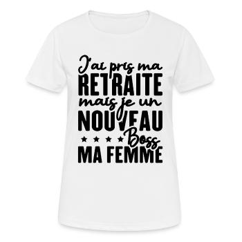 J'ai pris ma retraite - T-shirt respirant Femme - blanc - Devant - AI Model Female 172 dark (172cm)