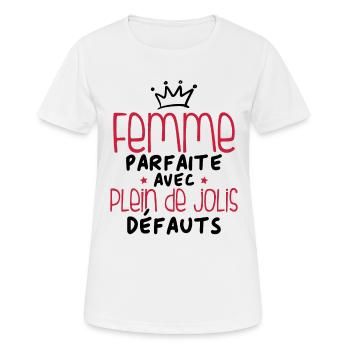 Femme parfaite avec plein de jolis défauts - T-shirt respirant Femme - blanc - Devant - AI Model Female 172 dark (172cm)