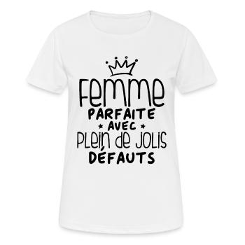 Femme parfaite avec plein de jolis défauts - T-shirt respirant Femme - blanc - Devant - AI Model Female 172 dark (172cm)