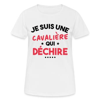 Je suis Une cavalière Qui déchire - T-shirt respirant Femme - blanc - Devant - AI Model Female 172 dark (172cm)
