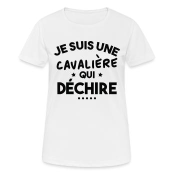 Je suis Une cavalière Qui déchire - T-shirt respirant Femme - blanc - Devant - AI Model Female 172 dark (172cm)