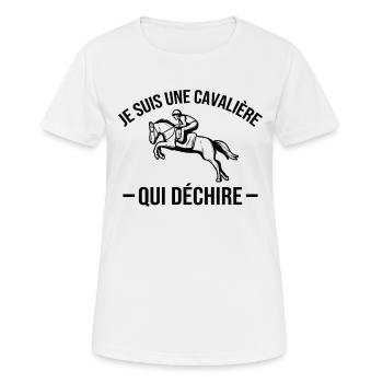 Je suis Une cavalière Qui déchire - T-shirt respirant Femme - blanc - Devant - AI Model Female 172 dark (172cm)