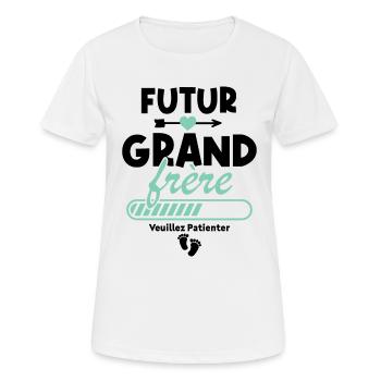 Futur grand frère veuillez patienter - T-shirt respirant Femme - blanc - Devant - AI Model Female 172 dark (172cm)