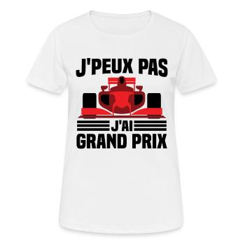 Je peux pas j ai grand prix - T-shirt respirant Femme - blanc - Devant - AI Model Female 172 dark (172cm)