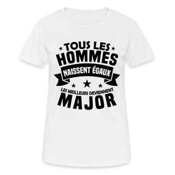 Les meilleurs deviennent major - T-shirt respirant Femme - blanc - Devant - AI Model Female 172 dark (172cm)