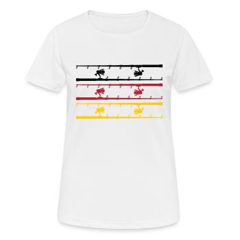 angelrute mit deutschlandflagge - Frauen T-Shirt atmungsaktiv - Weiß - Vorne - AI Model Female 172 dark (172cm)