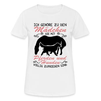 Hunden völlig zufrieden - Frauen T-Shirt atmungsaktiv - Weiß - Vorne - AI Model Female 172 dark (172cm)
