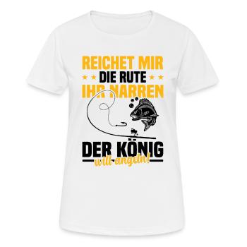 Reichet mir die rute ihr der könig will angeln! - Frauen T-Shirt atmungsaktiv - Weiß - Vorne - AI Model Female 172 dark (172cm)