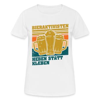 Bieraktivisten Heben statt Kleben - Frauen T-Shirt atmungsaktiv - Weiß - Vorne - AI Model Female 172 dark (172cm)