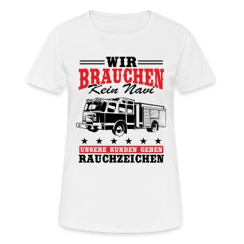 Nous n’avons pas besoin de donner un GPS à nos clients - T-shirt respirant Femme - blanc - Devant - AI Model Female 172 dark (172cm)