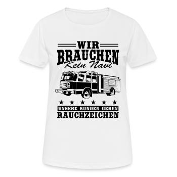 Nous n’avons pas besoin de donner un GPS à nos clients - T-shirt respirant Femme - blanc - Devant - AI Model Female 172 dark (172cm)