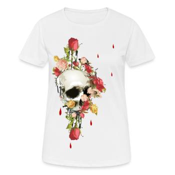 Totenkopf - Frauen T-Shirt atmungsaktiv - Weiß - Vorne - AI Model Female 172 dark (172cm)