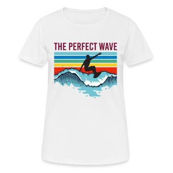 Surfen Surfer the perfect wave Geschenk - Frauen T-Shirt atmungsaktiv - Weiß - Vorne - AI Model Female 172 dark (172cm)