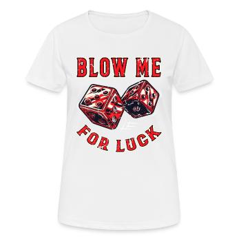 Gambling Dice Soufflez-moi pour les dés de chance - T-shirt respirant Femme - blanc - Devant - AI Model Female 172 dark (172cm)