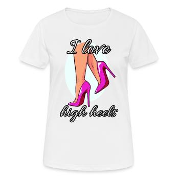 High Heels Pumps Lover Fetish - Women's Breathable T-Shirt - white - Front - AI Model Female 172 dark (172cm)