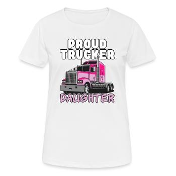 Camionneur fille camion routier routier chauffeur - T-shirt respirant Femme - blanc - Devant - AI Model Female 172 dark (172cm)