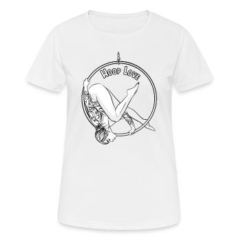 Hoop Love Aerial Hoop for artists and acrobats - Women's Breathable T-Shirt - white - Front - AI Model Female 172 dark (172cm)