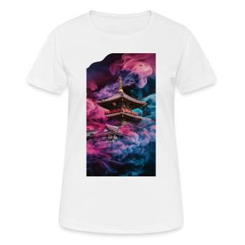 Ehrfürchtiger Tempel in den Wolken - Frauen T-Shirt atmungsaktiv - Weiß - Vorne - AI Model Female 172 dark (172cm)