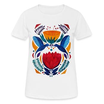 Amoureux | Design coloré ethnique - T-shirt respirant Femme - blanc - Devant - AI Model Female 172 dark (172cm)