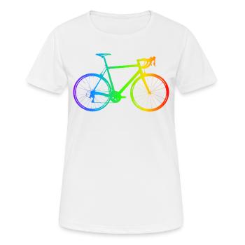 farbenfrohes Fahrrad - Frauen T-Shirt atmungsaktiv - Weiß - Vorne - AI Model Female 172 dark (172cm)