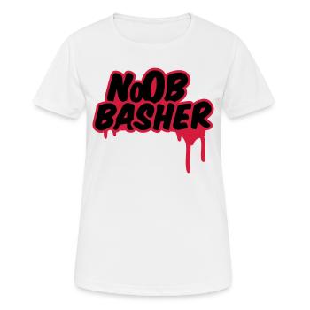 Noob Basher - Frauen T-Shirt atmungsaktiv - Weiß - Vorne - AI Model Female 172 dark (172cm)