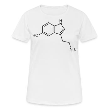 Sérotonine Formule de structure Chimie Bonheur - T-shirt respirant Femme - blanc - Devant - AI Model Female 172 dark (172cm)