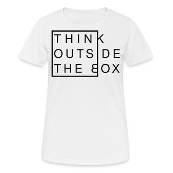 Think Outside The Box - Pensée créative Moderne - T-shirt respirant Femme - blanc - Devant - AI Model Female 172 dark (172cm)