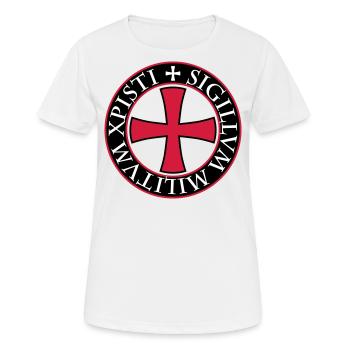 27 Tempelritter Templer Kreuz Spruch Mittelalter - Frauen T-Shirt atmungsaktiv - Weiß - Vorne - AI Model Female 172 dark (172cm)