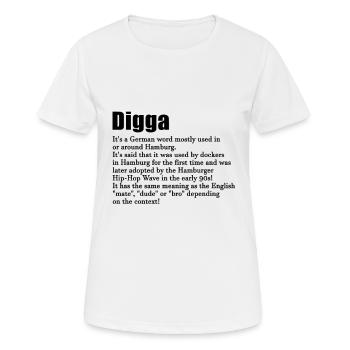 Digga - T-shirt respirant Femme - blanc - Devant - AI Model Female 172 dark (172cm)
