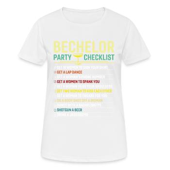 Liste De Contrôle Pour La Fête De Bechlor - T-shirt respirant Femme - blanc - Devant - AI Model Female 172 dark (172cm)