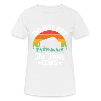 Ne Pas Caresser Les Vaches En Peluche - T-shirt respirant Femme - blanc - Devant - AI Model Female 172 dark (172cm)