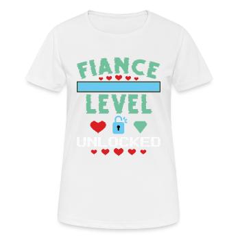 Niveau De Fiancé Déverrouillé - T-shirt respirant Femme - blanc - Devant - AI Model Female 172 dark (172cm)