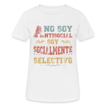 Anti Social Anti-social Cadeau Humour Anti Social - T-shirt respirant Femme - blanc - Devant - AI Model Female 172 dark (172cm)