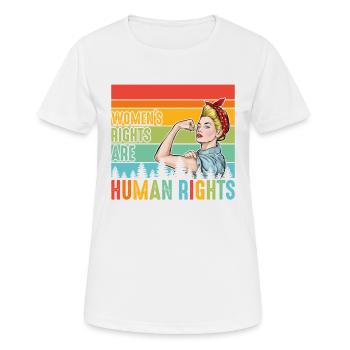 Frauenrechte sind Menschenrechte - Frauen T-Shirt atmungsaktiv - Weiß - Vorne - AI Model Female 172 dark (172cm)