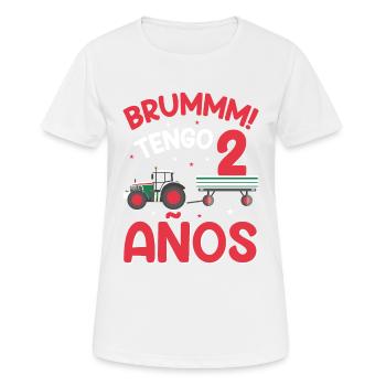 Brummm J'ai 2 ans - T-shirt respirant Femme - blanc - Devant - AI Model Female 172 dark (172cm)