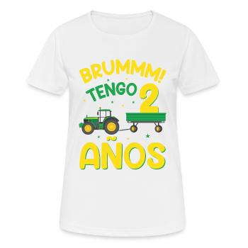 Brummm J'ai 2 ans - T-shirt respirant Femme - blanc - Devant - AI Model Female 172 dark (172cm)