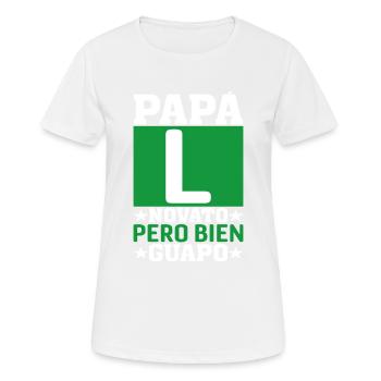 Nouveau Papa - T-shirt respirant Femme - blanc - Devant - AI Model Female 172 dark (172cm)