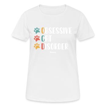 OCD OBSESSIVE CAT DISORDER - Women's Breathable T-Shirt - white - Front - AI Model Female 172 dark (172cm)