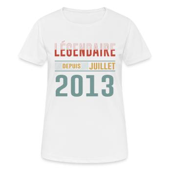 Juillet 2013 Anniversaire Idée Cadeau Vintage - T-shirt respirant Femme - blanc - Devant - AI Model Female 172 dark (172cm)