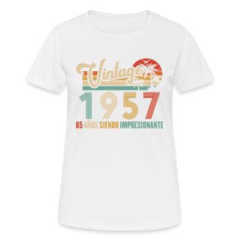 Anniversaire Vintage Idée Cadeau D Anniversaire 65 - T-shirt respirant Femme - blanc - Devant - AI Model Female 172 dark (172cm)