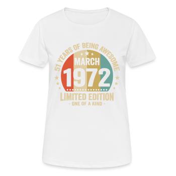 Anniversaire Vintage Idée Cadeau Mars 51 - T-shirt respirant Femme - blanc - Devant - AI Model Female 172 dark (172cm)