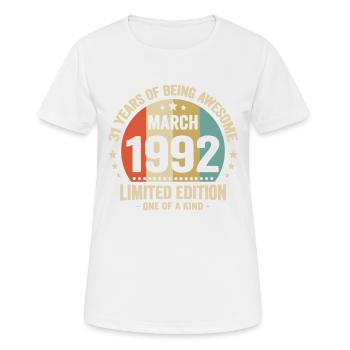 Anniversaire Vintage Idée Cadeau Mars 31 - T-shirt respirant Femme - blanc - Devant - AI Model Female 172 dark (172cm)