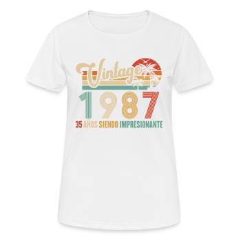 Anniversaire Vintage Idée Cadeau D Anniversaire 35 - T-shirt respirant Femme - blanc - Devant - AI Model Female 172 dark (172cm)