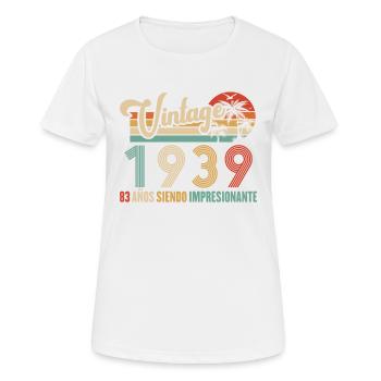Anniversaire Vintage Idée Cadeau D Anniversaire 83 - T-shirt respirant Femme - blanc - Devant - AI Model Female 172 dark (172cm)