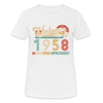 Anniversaire Vintage Idée Cadeau D Anniversaire 64 - T-shirt respirant Femme - blanc - Devant - AI Model Female 172 dark (172cm)