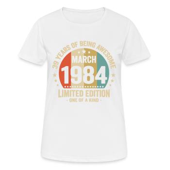 Anniversaire Vintage Idée Cadeau Mars 39 - T-shirt respirant Femme - blanc - Devant - AI Model Female 172 dark (172cm)